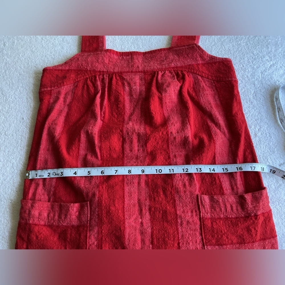 Anthropologie Maeve Women’s Dress Size Large Tonal Stripe Red Midi Paper bag SzS - Picture 12 of 14
